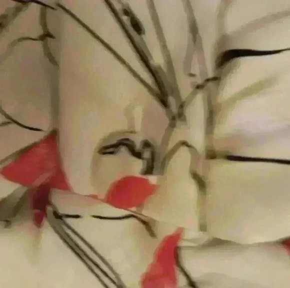 Bohemian floral print  gathered waist collar summer flared long sleeve dress M - Picture 5 of 6